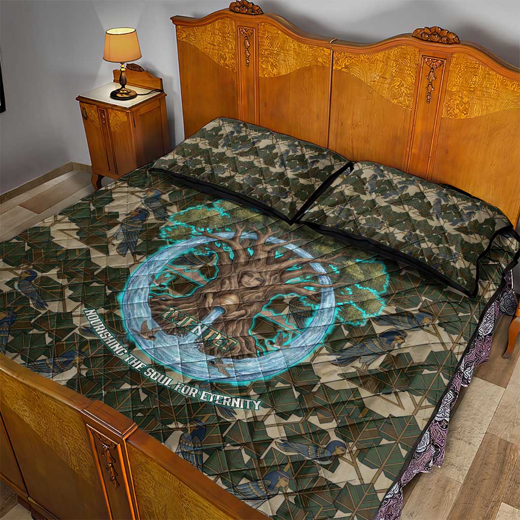 Imentet Egyptian Quilt Bed Set with Eye of Horus and Eternal Tree in Afterlife