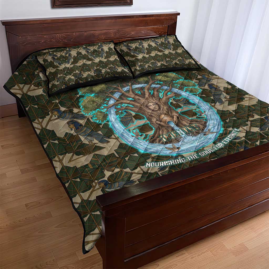 Imentet Egyptian Quilt Bed Set with Eye of Horus and Eternal Tree in Afterlife