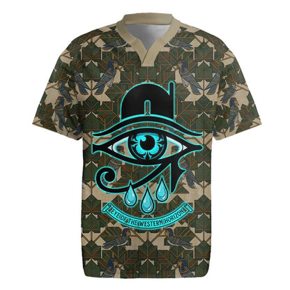 Imentet Egyptian Rugby Jersey with Eye of Horus and Eternal Tree in Afterlife