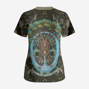 Imentet Egyptian Scrub Top with Eye of Horus and Eternal Tree in Afterlife