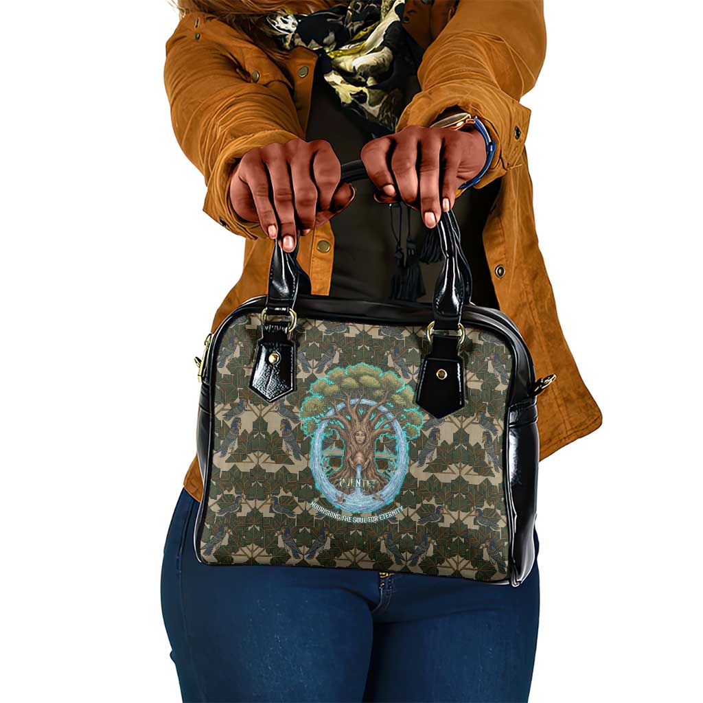Imentet Egyptian Shoulder Handbag with Eye of Horus and Eternal Tree in Afterlife