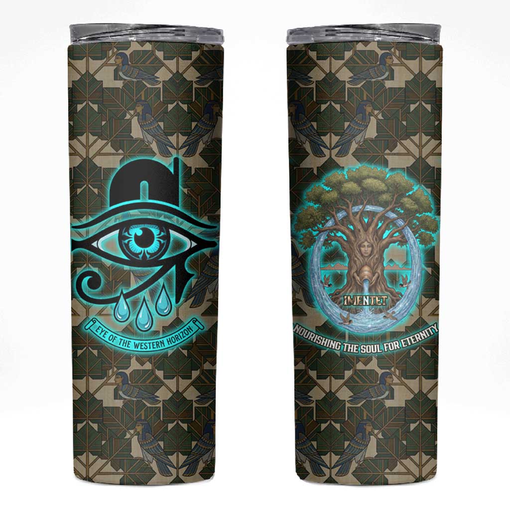 Imentet Egyptian Skinny Tumbler with Eye of Horus and Eternal Tree in Afterlife