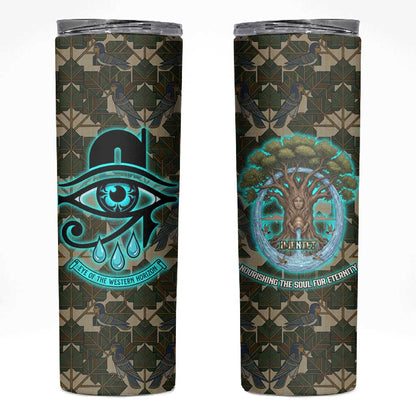 Imentet Egyptian Skinny Tumbler with Eye of Horus and Eternal Tree in Afterlife