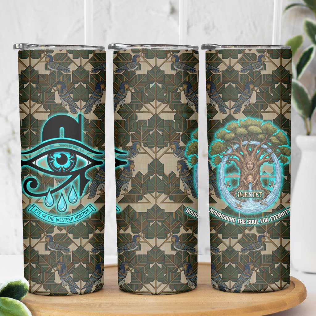 Imentet Egyptian Skinny Tumbler with Eye of Horus and Eternal Tree in Afterlife