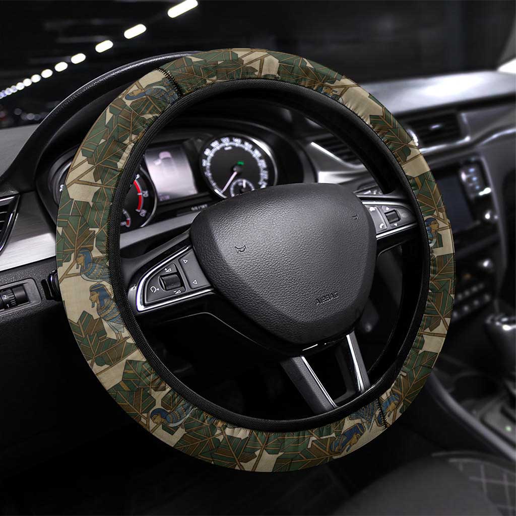 Imentet Egyptian Steering Wheel Cover with Eye of Horus and Eternal Tree in Afterlife