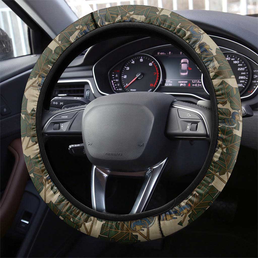 Imentet Egyptian Steering Wheel Cover with Eye of Horus and Eternal Tree in Afterlife