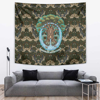 Imentet Egyptian Tapestry with Eye of Horus and Eternal Tree in Afterlife