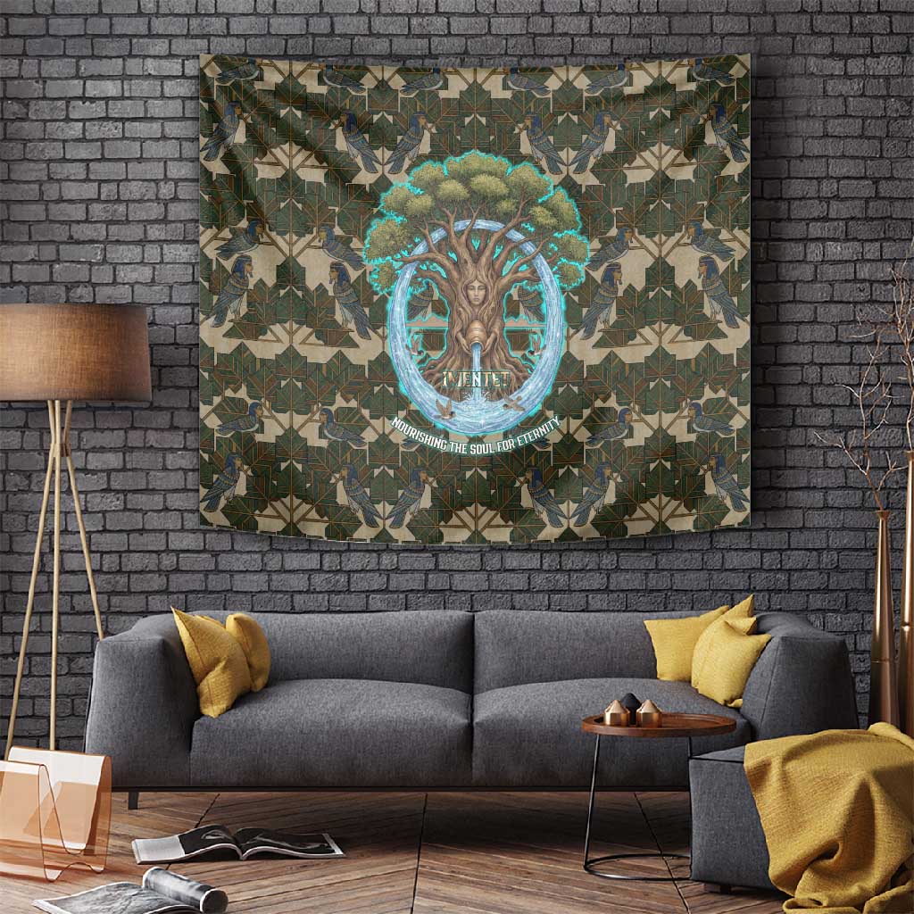 Imentet Egyptian Tapestry with Eye of Horus and Eternal Tree in Afterlife