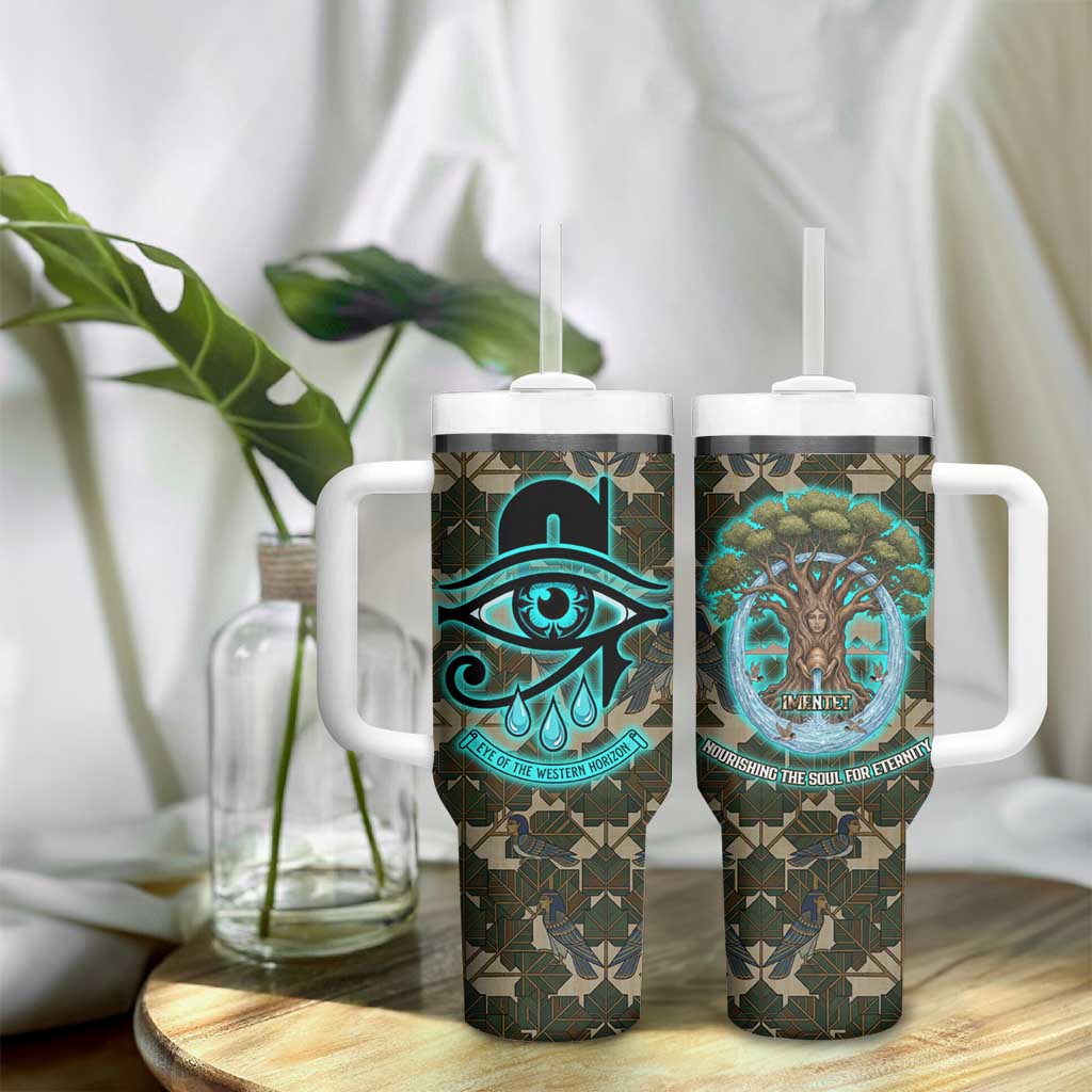 Imentet Egyptian Tumbler With Handle with Eye of Horus and Eternal Tree in Afterlife