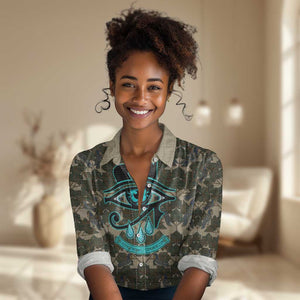 Imentet Egyptian Women Casual Shirt with Eye of Horus and Eternal Tree in Afterlife