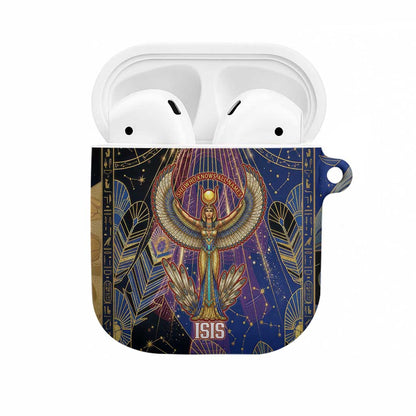 Isis Ankh Symbol AirPods Case with Celestial Wings in Ancient Egyptian Cosmic