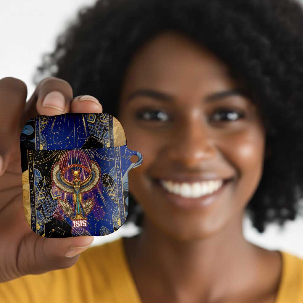 Isis Ankh Symbol AirPods Case with Celestial Wings in Ancient Egyptian Cosmic