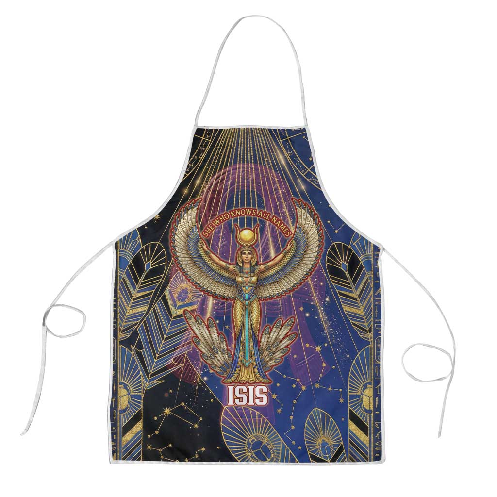 Isis Ankh Symbol Apron with Celestial Wings in Ancient Egyptian Cosmic