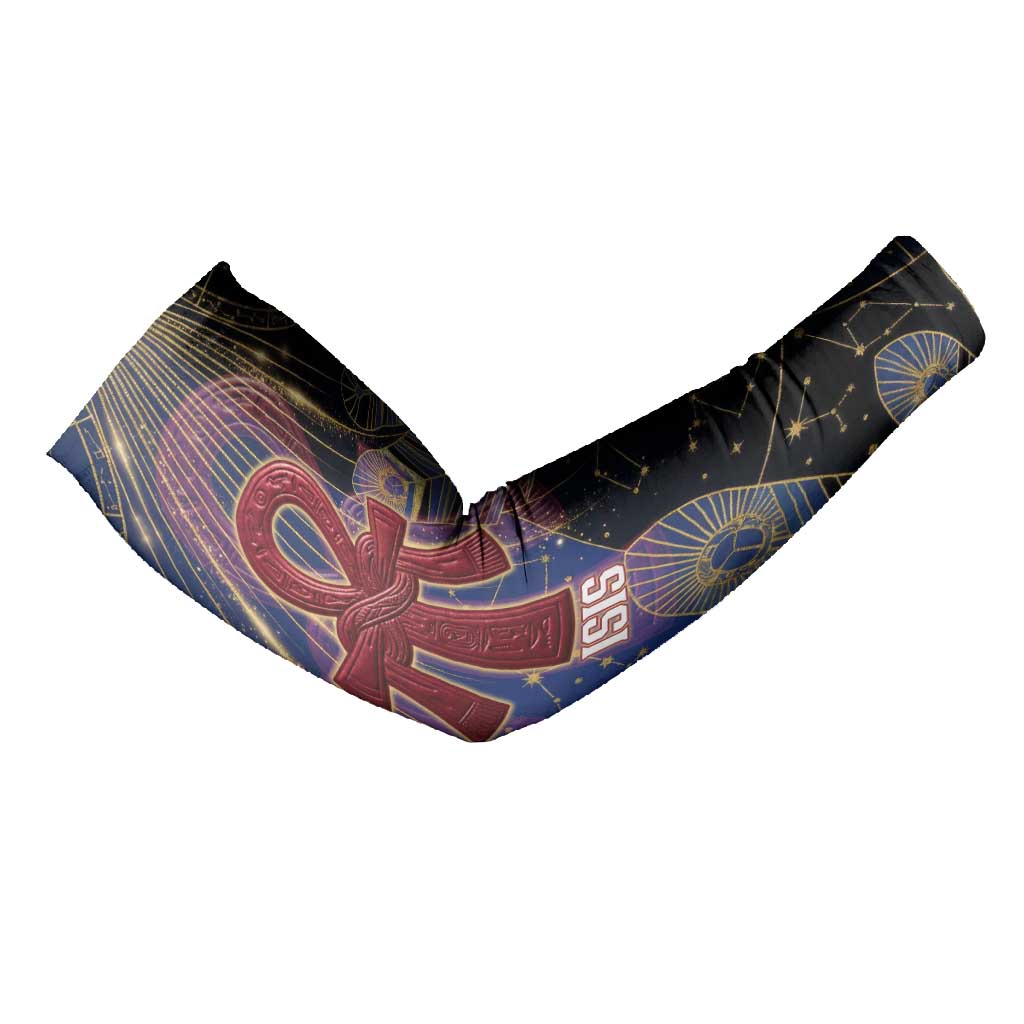 Isis Ankh Symbol Arm Sleeves with Celestial Wings in Ancient Egyptian Cosmic