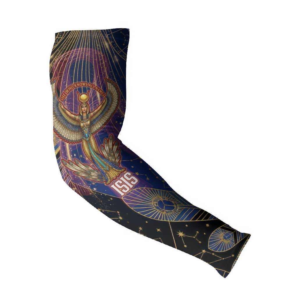 Isis Ankh Symbol Arm Sleeves with Celestial Wings in Ancient Egyptian Cosmic