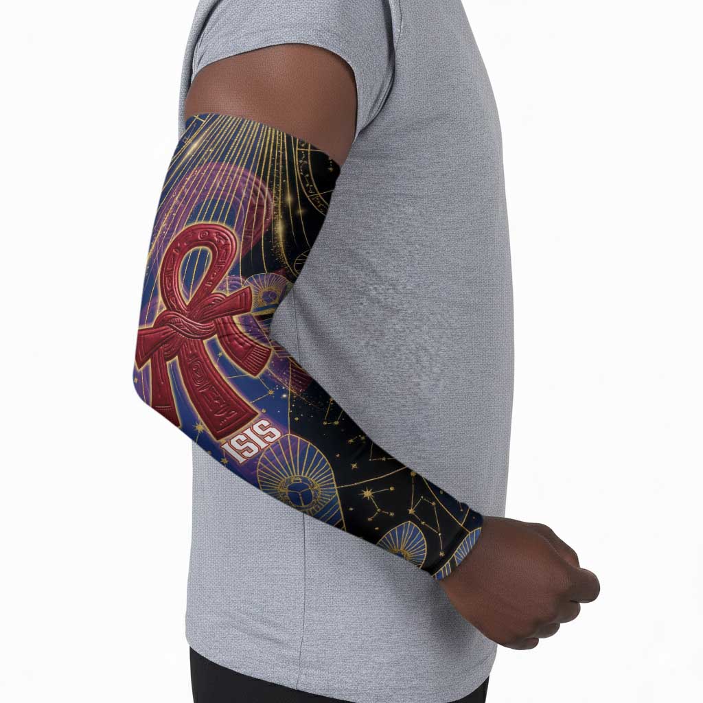 Isis Ankh Symbol Arm Sleeves with Celestial Wings in Ancient Egyptian Cosmic