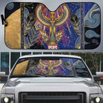 Isis Ankh Symbol Auto Sun Shade with Celestial Wings in Ancient Egyptian Cosmic