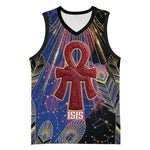 Isis Ankh Symbol Basketball Jersey with Celestial Wings in Ancient Egyptian Cosmic