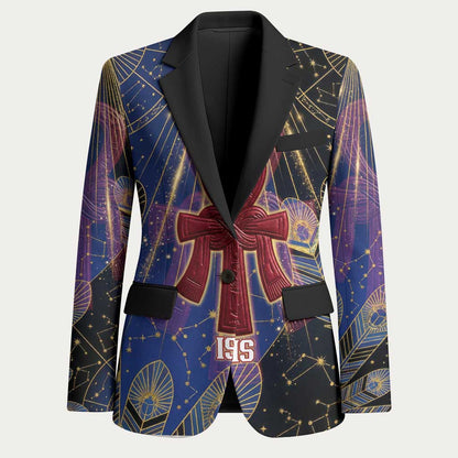 Isis Ankh Symbol Blazer with Celestial Wings in Ancient Egyptian Cosmic