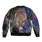 Isis Ankh Symbol Bomber Jacket with Celestial Wings in Ancient Egyptian Cosmic