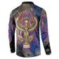 Isis Ankh Symbol Button Sweatshirt with Celestial Wings in Ancient Egyptian Cosmic