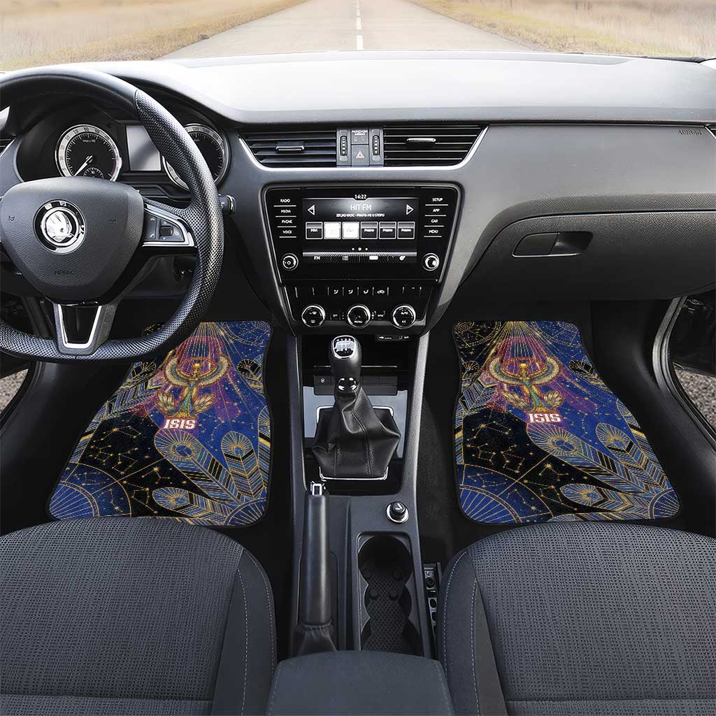 Isis Ankh Symbol Car Mats with Celestial Wings in Ancient Egyptian Cosmic