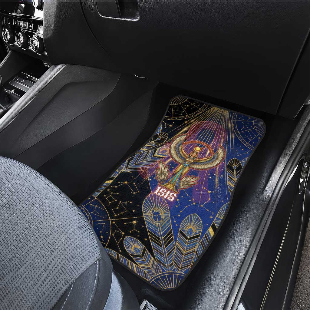 Isis Ankh Symbol Car Mats with Celestial Wings in Ancient Egyptian Cosmic