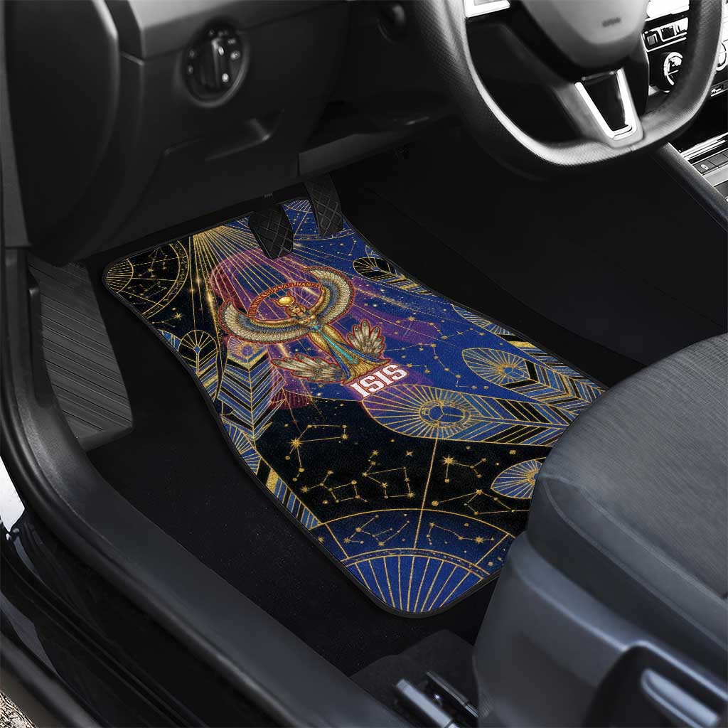 Isis Ankh Symbol Car Mats with Celestial Wings in Ancient Egyptian Cosmic