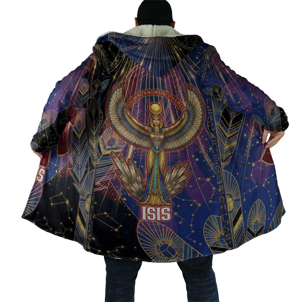 Isis Ankh Symbol Cloak with Celestial Wings in Ancient Egyptian Cosmic