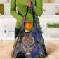 Isis Ankh Symbol Grocery Bag with Celestial Wings in Ancient Egyptian Cosmic