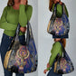 Isis Ankh Symbol Grocery Bag with Celestial Wings in Ancient Egyptian Cosmic