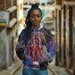 Isis Ankh Symbol Hoodie with Celestial Wings in Ancient Egyptian Cosmic