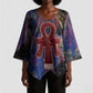 Isis Ankh Symbol Kimono Sleeve Blouse with Celestial Wings in Ancient Egyptian Cosmic