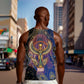 Isis Ankh Symbol Men Tank Top with Celestial Wings in Ancient Egyptian Cosmic