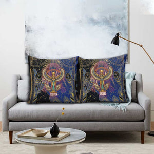 Isis Ankh Symbol Pillow Cover with Celestial Wings in Ancient Egyptian Cosmic