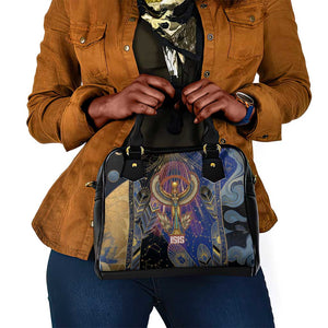 Isis Ankh Symbol Shoulder Handbag with Celestial Wings in Ancient Egyptian Cosmic