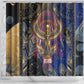 Isis Ankh Symbol Shower Curtain with Celestial Wings in Ancient Egyptian Cosmic
