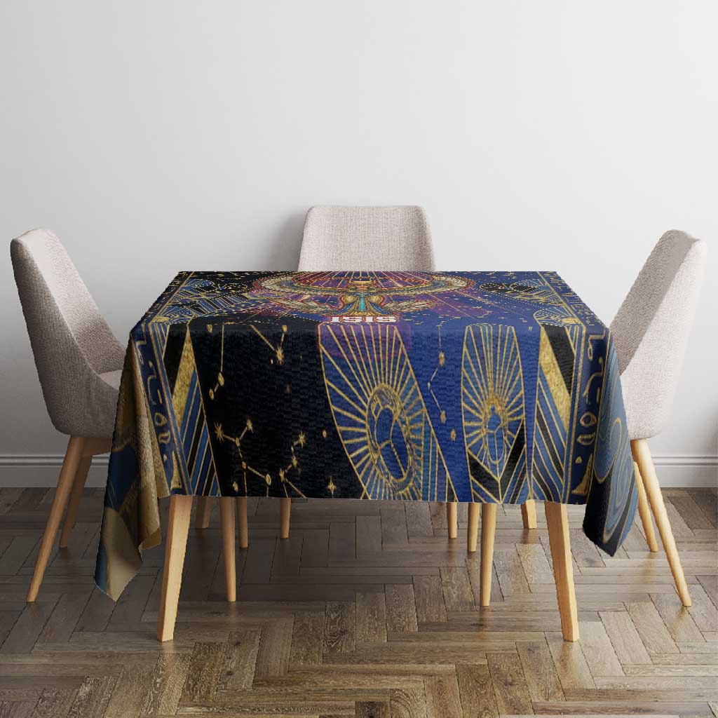Isis Ankh Symbol Tablecloth with Celestial Wings in Ancient Egyptian Cosmic