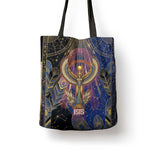 Isis Ankh Symbol Tote Bag with Celestial Wings in Ancient Egyptian Cosmic