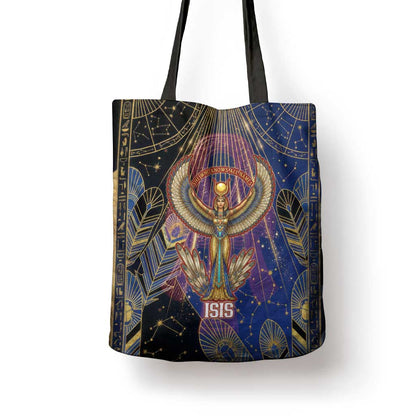 Isis Ankh Symbol Tote Bag with Celestial Wings in Ancient Egyptian Cosmic