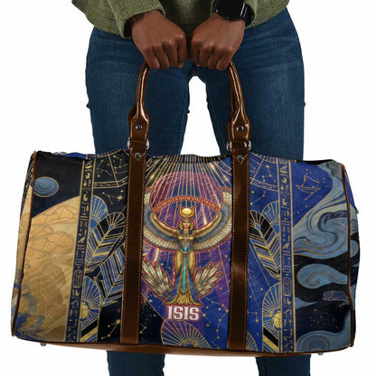 Isis Ankh Symbol Travel Bag with Celestial Wings in Ancient Egyptian Cosmic
