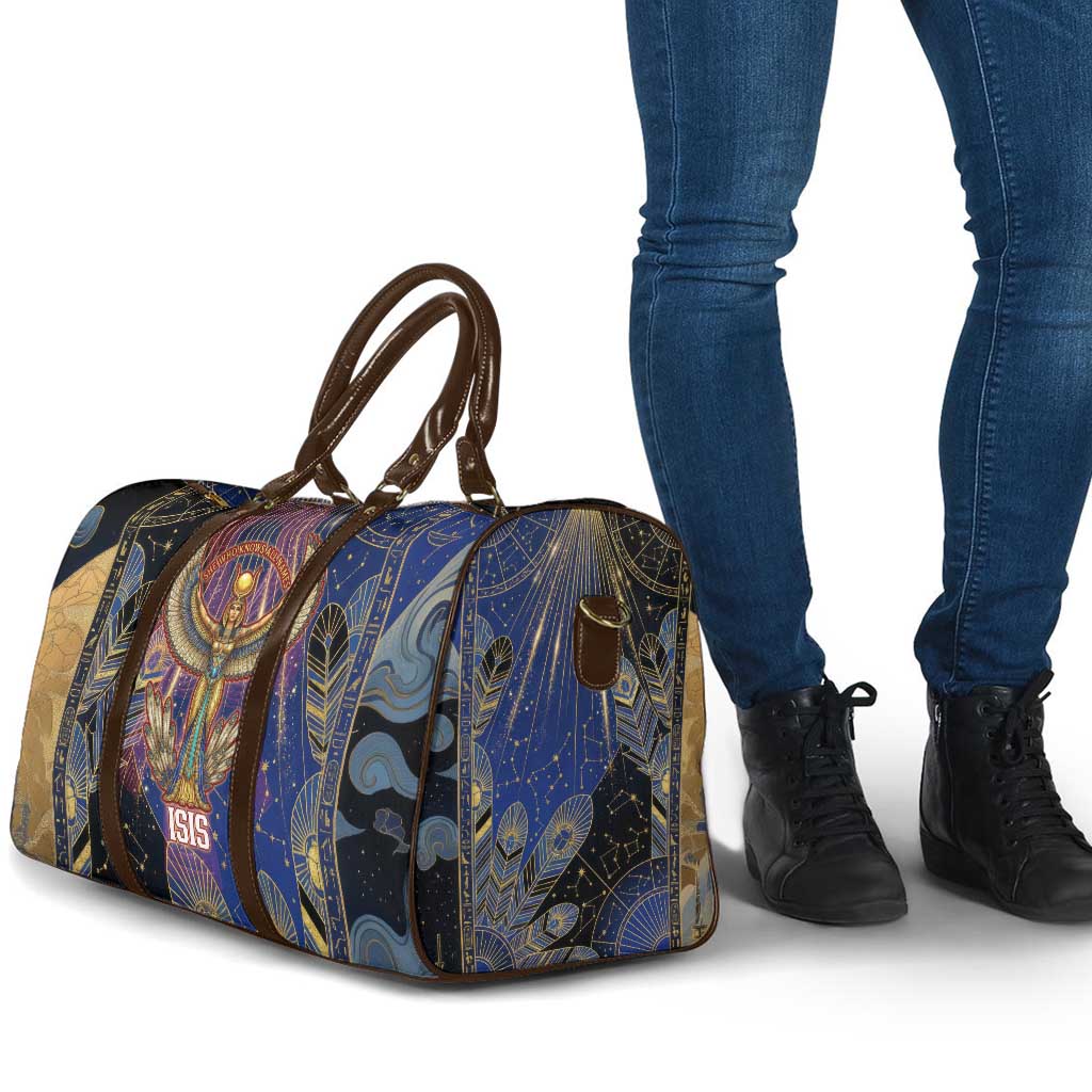 Isis Ankh Symbol Travel Bag with Celestial Wings in Ancient Egyptian Cosmic