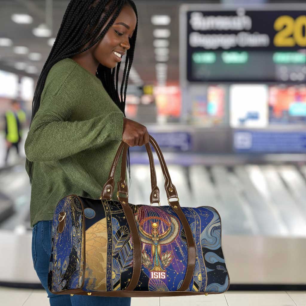Isis Ankh Symbol Travel Bag with Celestial Wings in Ancient Egyptian Cosmic
