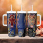 Isis Ankh Symbol Tumbler With Handle with Celestial Wings in Ancient Egyptian Cosmic