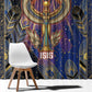 Isis Ankh Symbol Window Curtain with Celestial Wings in Ancient Egyptian Cosmic