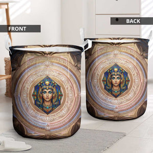 Isis Laundry Basket with Falcon Symbol and Sacred Geometry in Egyptian