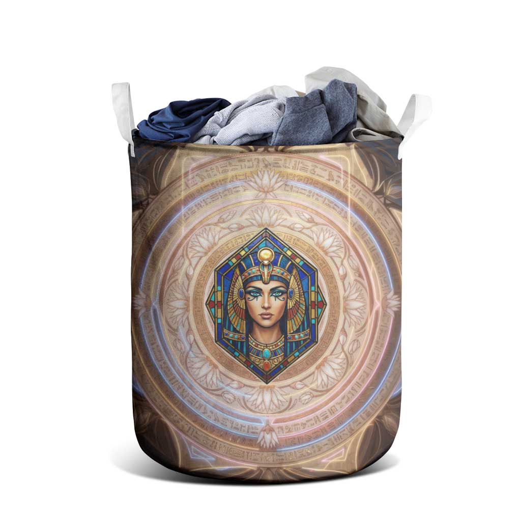 Isis Laundry Basket with Falcon Symbol and Sacred Geometry in Egyptian