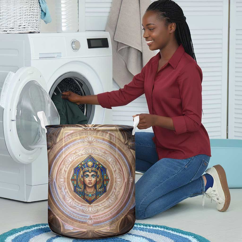 Isis Laundry Basket with Falcon Symbol and Sacred Geometry in Egyptian