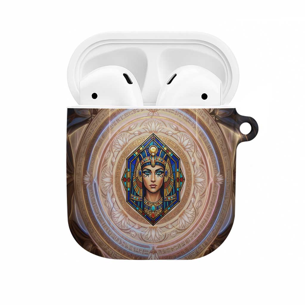 Isis AirPods Case with Falcon Symbol and Sacred Geometry in Egyptian