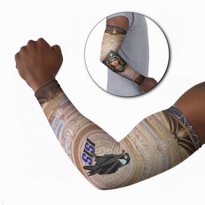 Isis Arm Sleeves with Falcon Symbol and Sacred Geometry in Egyptian